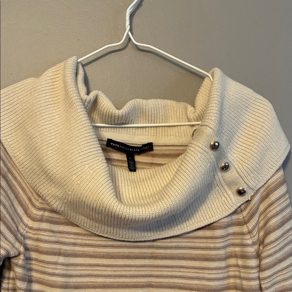 White House Black Market Striped Cowl Neck Sweater - Picture 3 of 13
